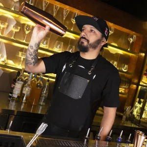 Mandil Denim con bolsillos en cuerina